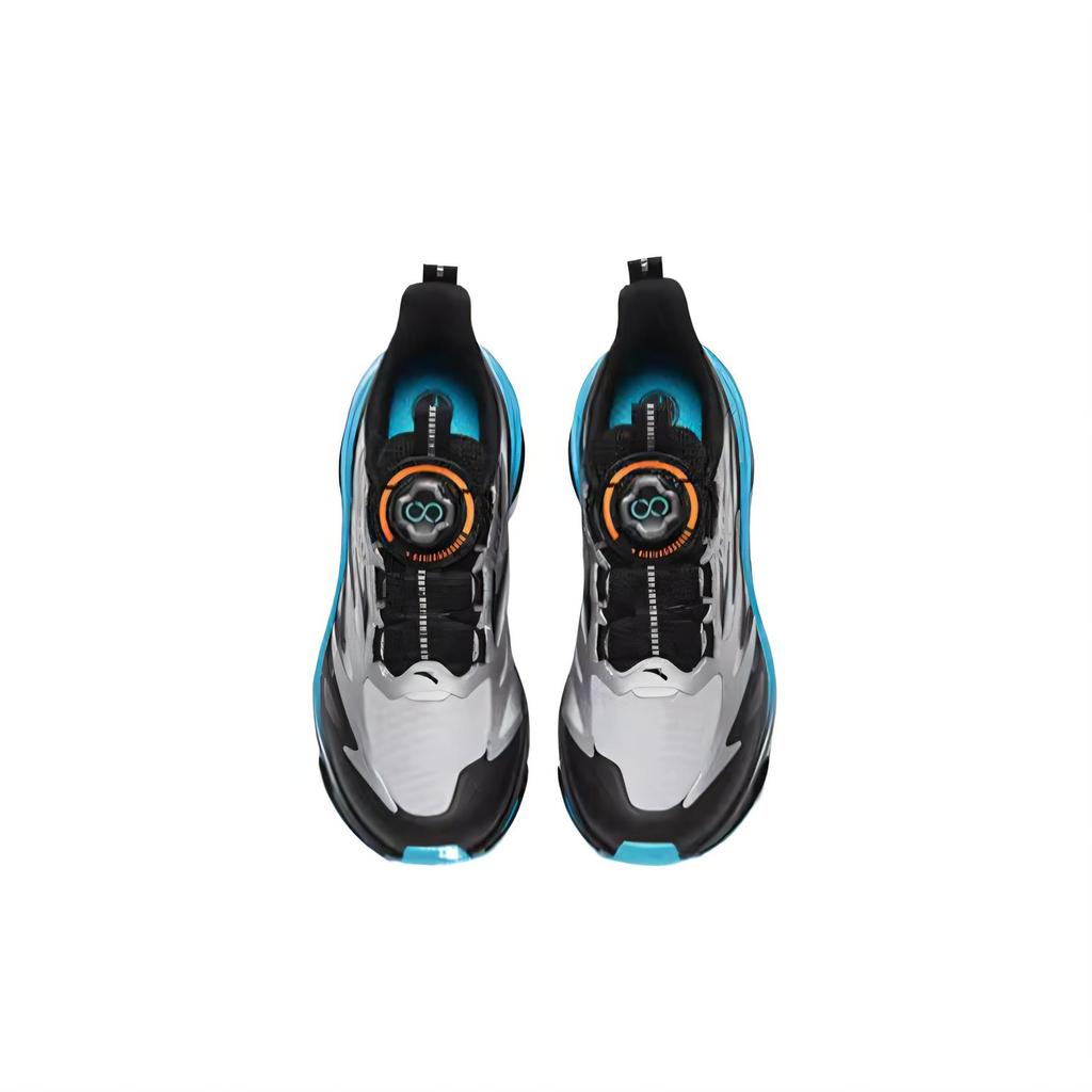 Anta Kids Fabric Phantom Comfortable Fashion Shock Absorbing Wear Resistant Breathable Low Top Running Shoes Kids sneaker Silver Black 312515539-1