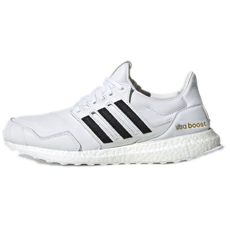 

Adidas UltraBoost DNA Белые кожаные кроссовки унисекс Обувь - Белое золото - Металлик - Черный EH1210