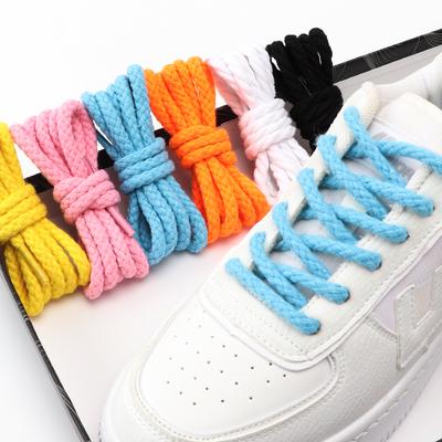 Novos Cadarços de Linho e Algodão 7mm Cadarço Redondo Grosso para Tênis Dunk Sb AF1/AJ Bota Board Sapatos Casuais de Lona Cadarços 7Cores