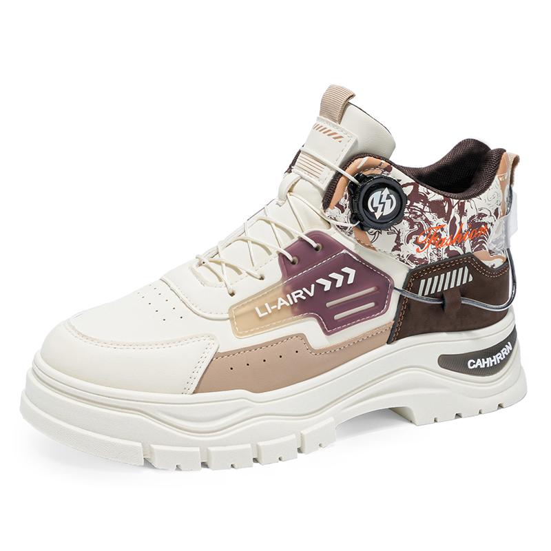 Men's boots four seasons soft sole non-slip outdoor boots fashion youth sports Joker tooling boots high-top comfort casual boots