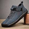 Handmade Leather Casual Men Shoes Design Sneakers Man Breathable Leather Shoes Men Ankle Boots Outdoor
