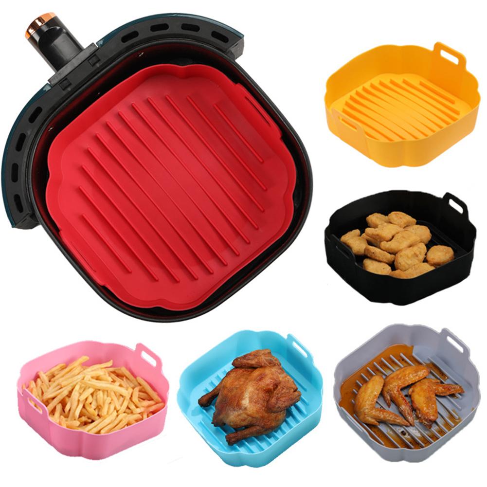 Reusable Air Fryer Silicone Liners Non-stick Baking Tray Basket Insert Easy Cleaning Airfryer Silicone Pot Baking Tray Food Safe