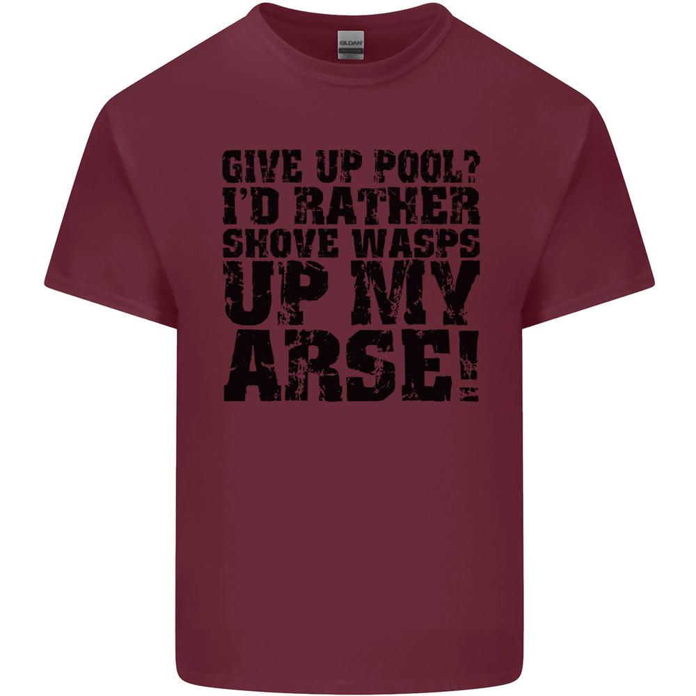 Give up Pool Player Funny Unisexs Cotton TShirt Tee Top S