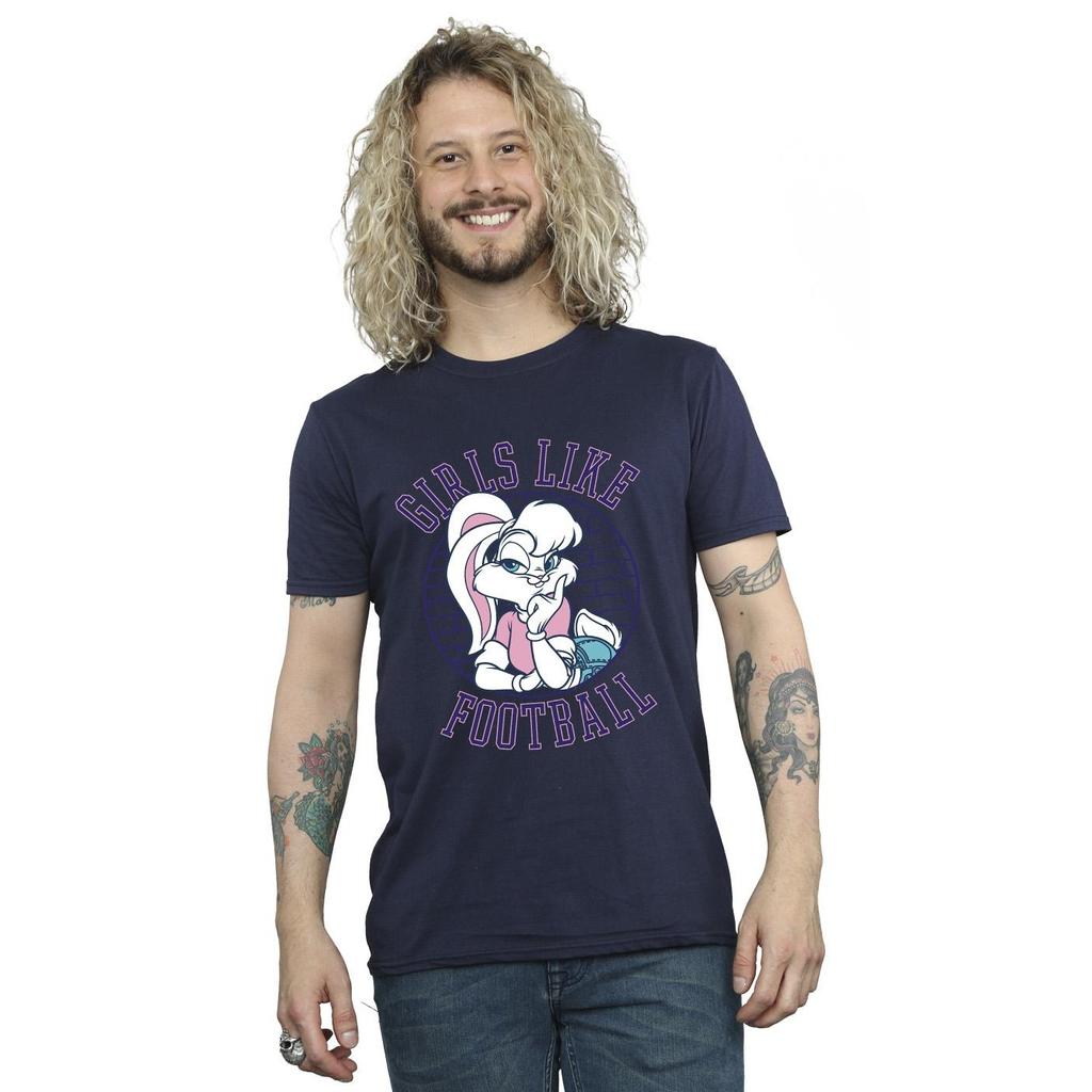 Looney Tunes Mens Lola Bunny Girls Like Football T-Shirt