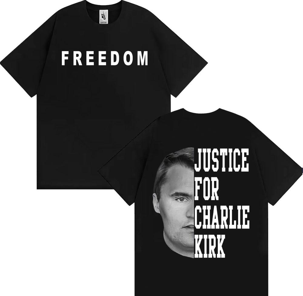 Prayers Up for Charlie Kirk Freedom T Shirt Unisexs Clothing Harajuku Y2k High Street Tshirts Unisex Casual Comfort Oversized Tshirt