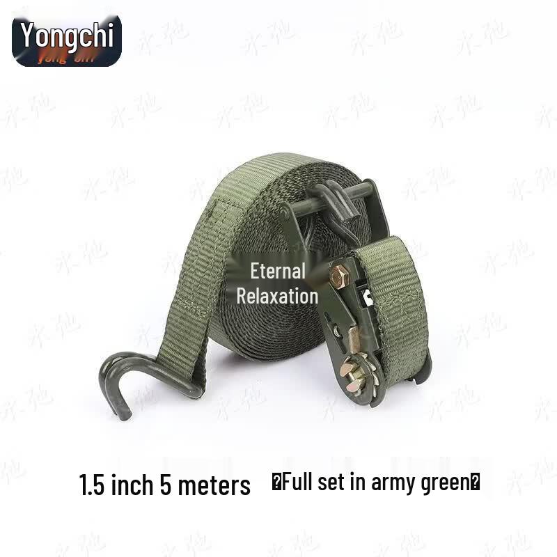 Yongchi Heavy-Duty Military Green Ratchet Tie-Down Strap