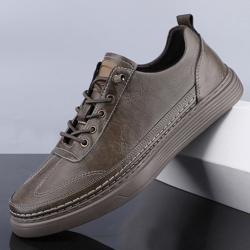 Men's shoes 2025 summer new Korean version trendy leather casual shoes teenagers daily classic outdoor versatile board shoes