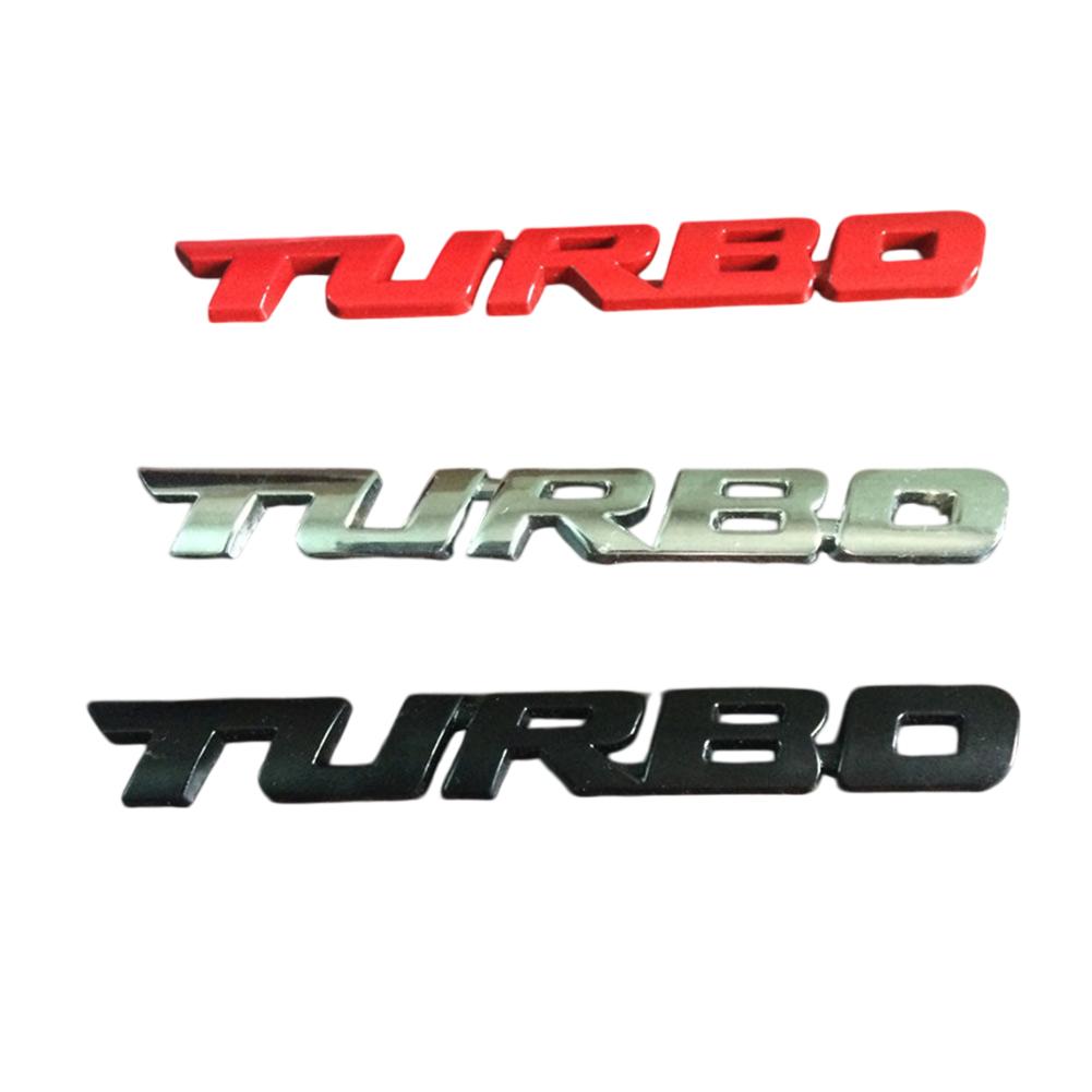 Turbocharged Labeling Car Logo 3D Stereoscopic Labeling Zinc Alloy Material Automotive Exterior Accessories