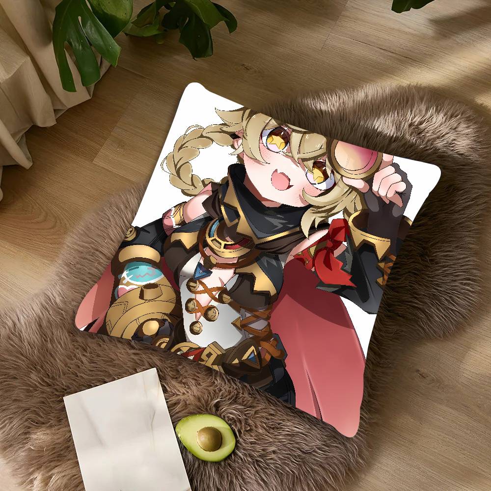 Cute Funny Girl Hot Jahoda Genshin Impact Cushion Cover Decor Throw Pillow Covers For Couch Camping Pillow Cover Decorations
