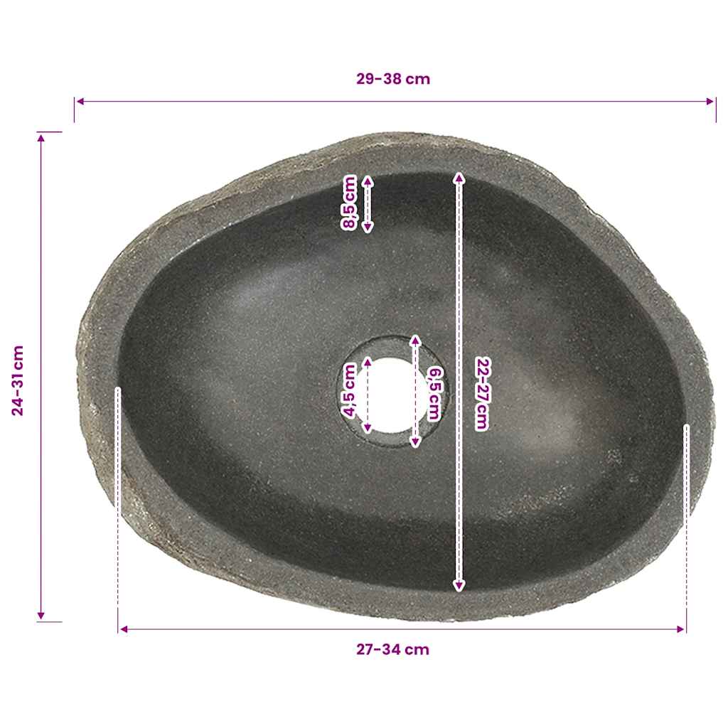 Lavabo Ovale in Pietra di Fiume (29 38) * (24 31) centimetro