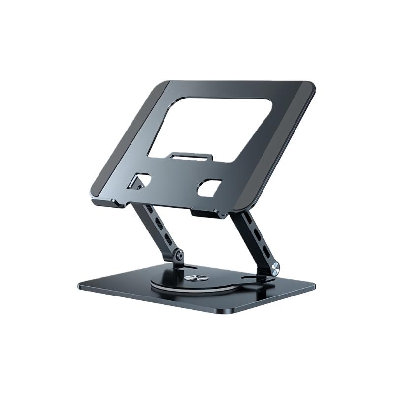 Adjustable Two Axises Laptop Cooling Stand Foldable Aluminum Alloy Frame 360 Swivels Base Ergonomic Desktop Suspension For 10 17" Devices