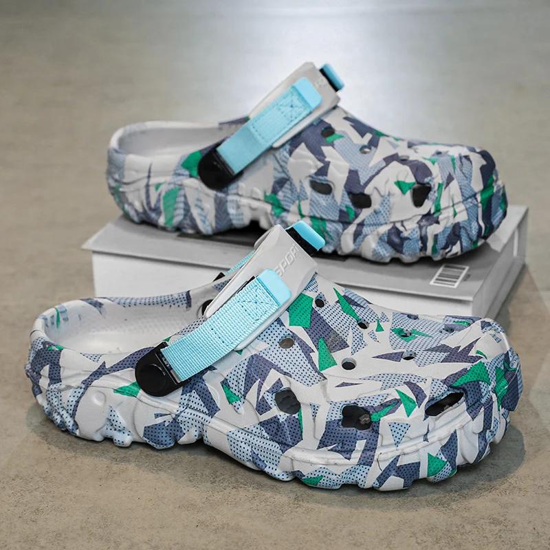 Schuhe Herren Clogs Hausschuhe Sandalen 46 47 Männlich Gartenschuhe Flache Camouflage Sandalen Herren Große Größe Outdoor Flip Flops Haus Clogs