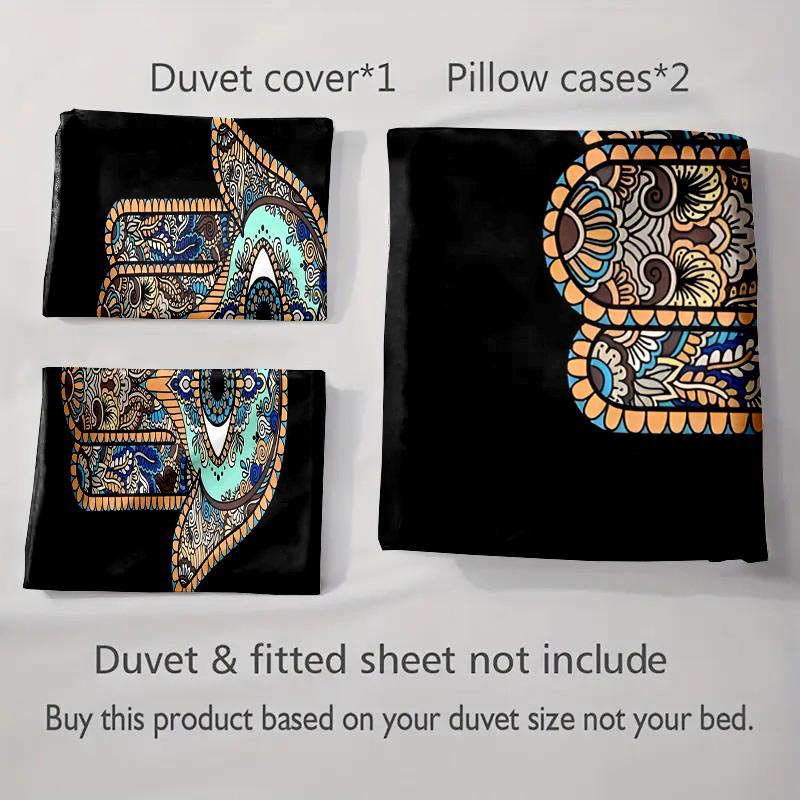 Intricate Hamsa design. Bedding Duvet cover sets Duvet covers Pillowcases gifts (1 * Duvet Cover 2 * Pillowcases, without duvet insert)