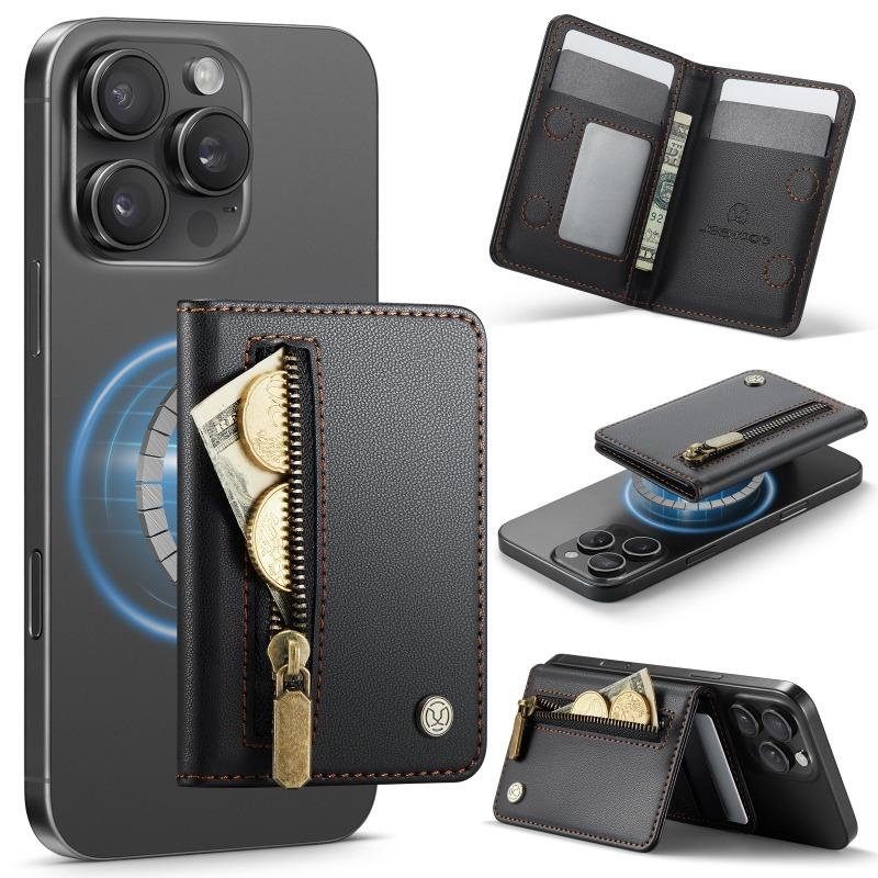 Leather PU Mobile Phone Magnetic Card Holder Card Holder Magnetic Ring