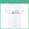 Premium Summer Women Round Neck Print T-shirt With Fashion Heartbeat Design