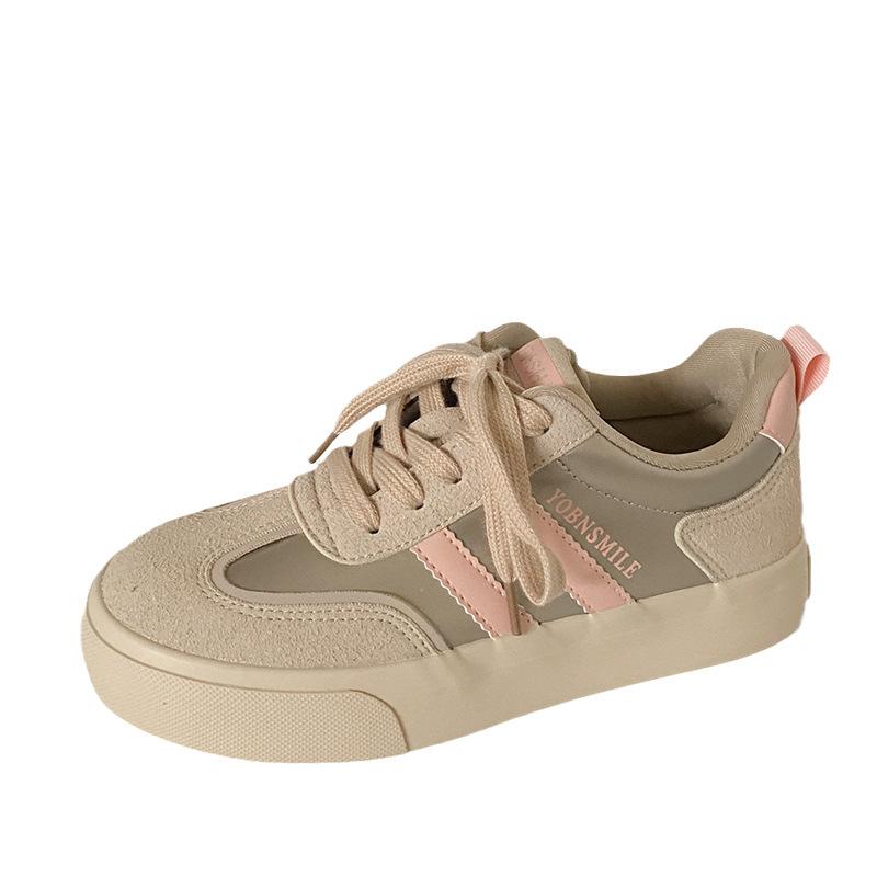 

H1252 popular German training shoes thick-soled round head aircraft head 2025 new niche women s shoes flat-soled design board shoes 35