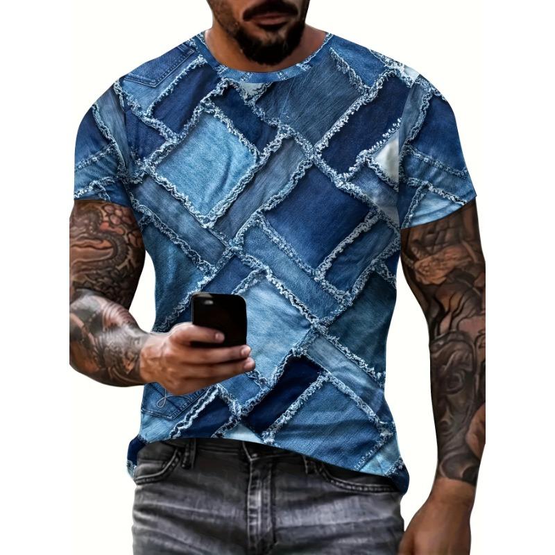 T-shirt Graphique à Col Rond pour Homme Avec Impression Fantaisie Manches Courtes d'Été pour Homme Hauts T-shirts Doux Tendance Confortables Vêtements de Sport