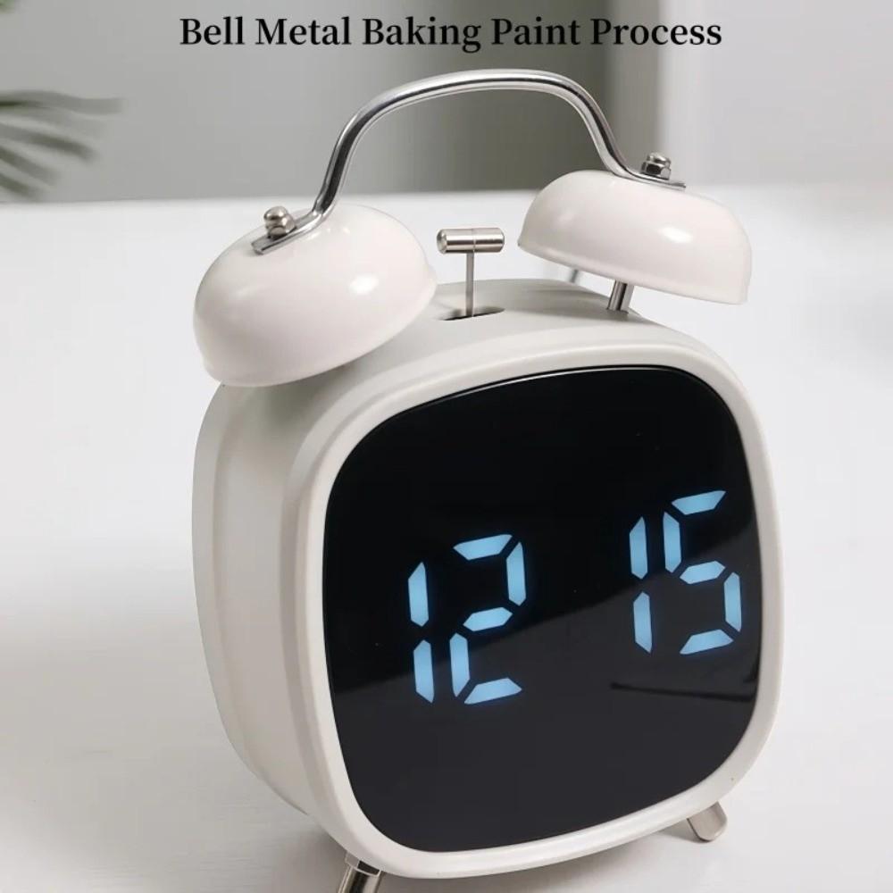 Voice Control Twin Bell Alarm Clock Temperature Displa Digital Alarm Clock  Indoor Use
