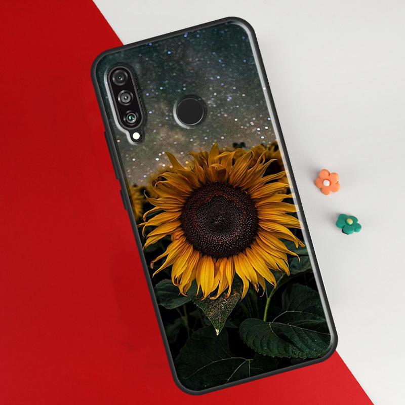 Sunflower Case For Huawei P50 Pro P20 P30 P40 Lite P Smart 2019 Nova 9 5T Cover For Honor 50 8X 9X