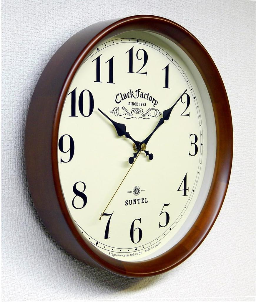 Santell Japanese-Made Retro Radio-Controlled Wall Clock (Factory) Brown DQL662-BR