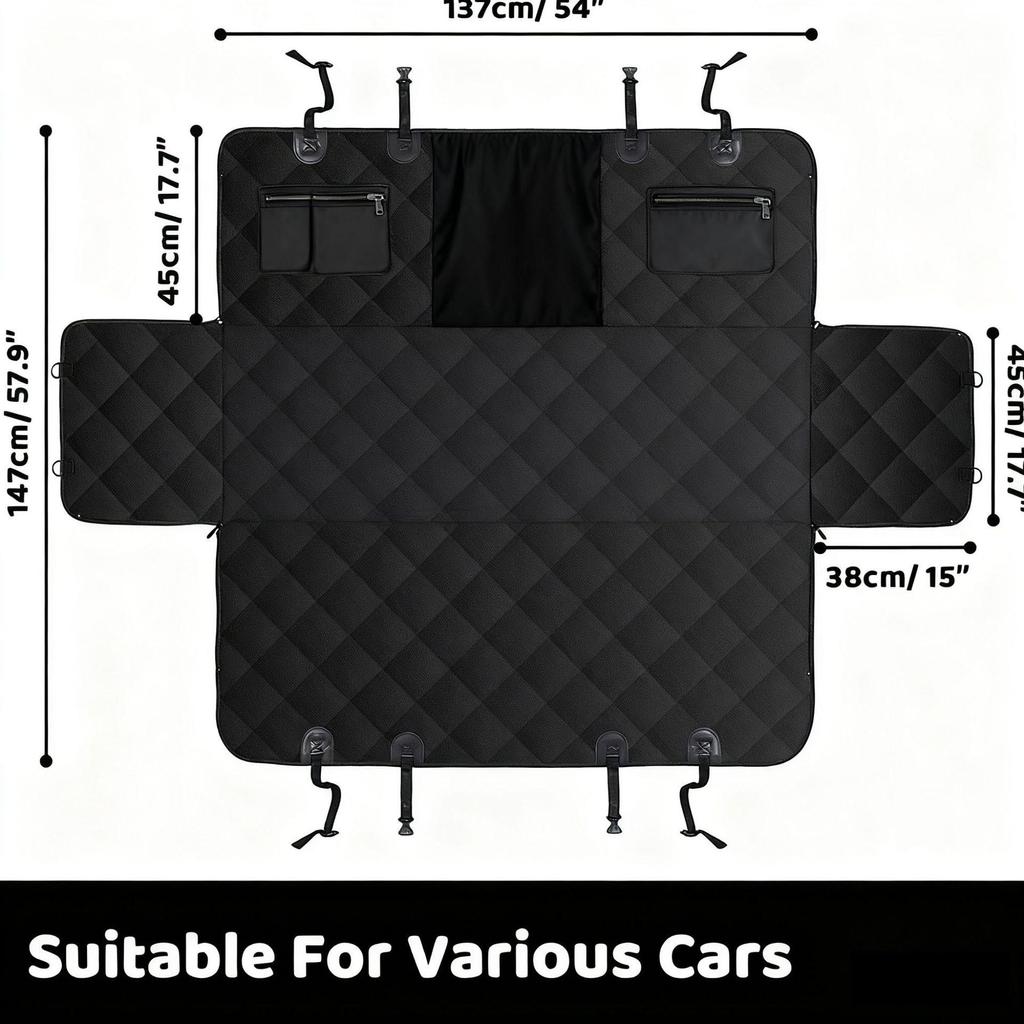 Waterproof and Dirt-Resistant Rear Seat Pet Cover and Cushion for Cars