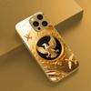 Adler Goldenes Flugzeugmuster Metallische Farbe Gehärtetes Glas Handyhülle Für iPhone 11 12 13 14 15 16 17 Pro Max Plus 17Air 16E Hülle