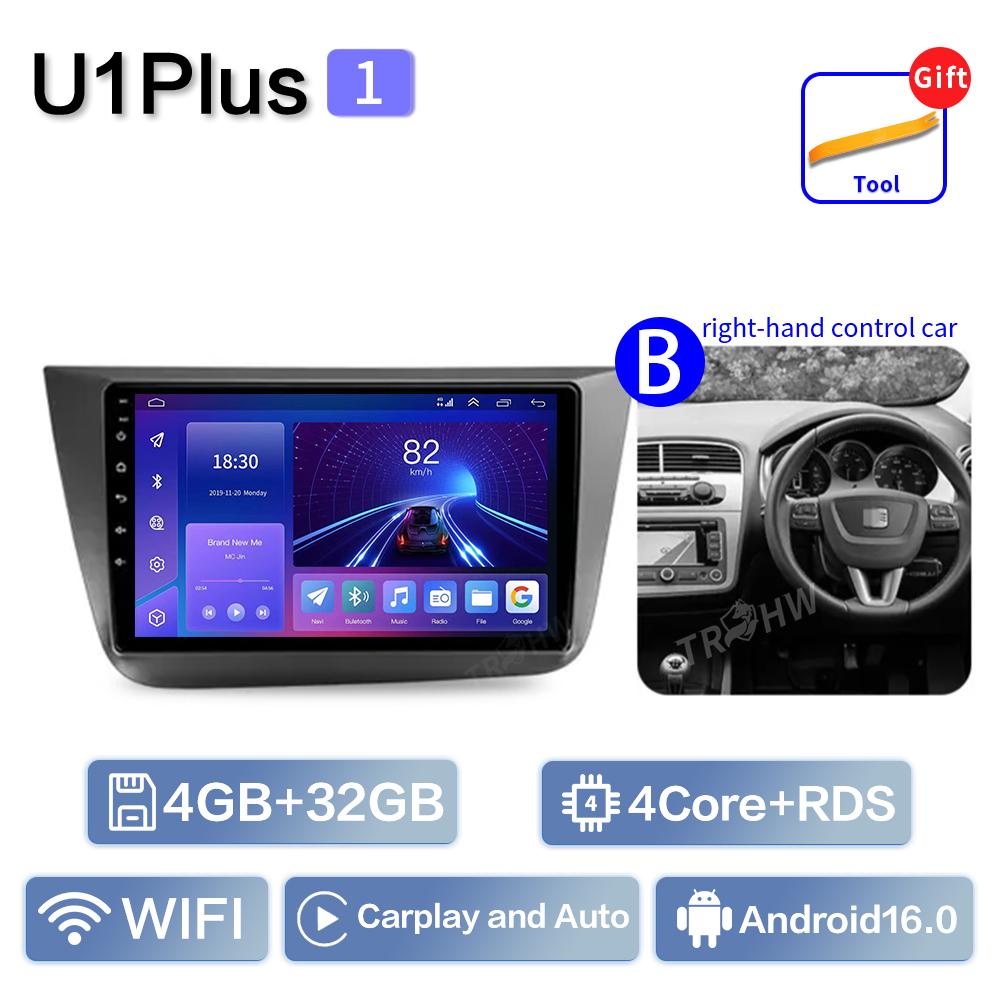 

Car Android 16 Radio For Seat Altea XL Toledo 2004-2015 Auto Stereo Multimedia Player GPS Navigation Carplay QLED Touch Screen