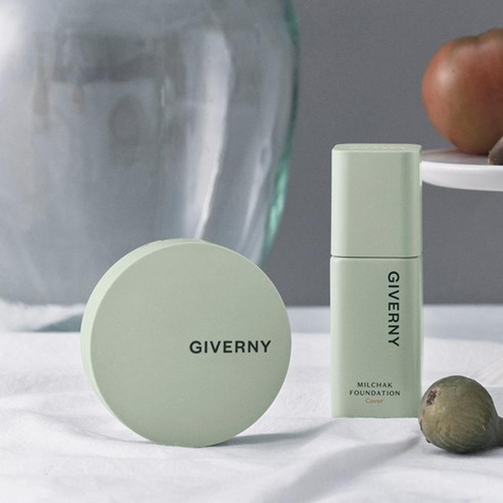 Giverny Milchak Cover Cushion 21 Light Beige (Main + Refill) – Coverage Care, Radiant Finish, Korean