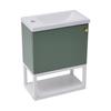 Bathroom Sink Cabinet Open Shelf Golden Handle Modern Green White Easy Assembly Solid MDF Lavatory Wall Mount Basin Vanity Cabinet
