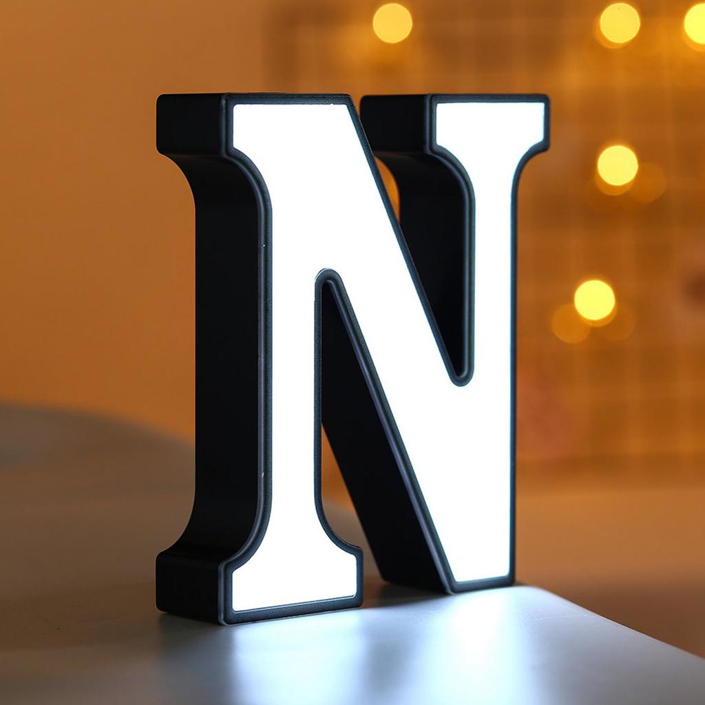 Plastic LED 26 English Alphabet Night Lamp Letter Shape Decoration Light for Birthday Propose