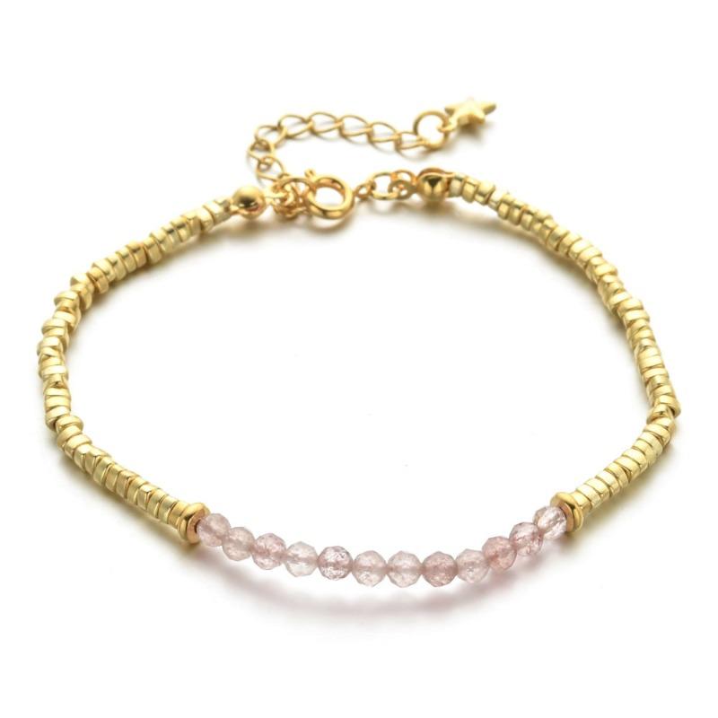 Stone Beaded Bracelet Girls Creative Electroplated Stone Crystal Bracelet