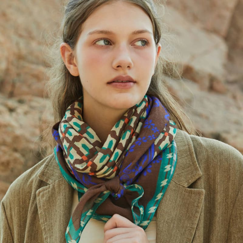 ANA MAISON Pleasant Retro Silk Wool Scarf [PMsw-1429]