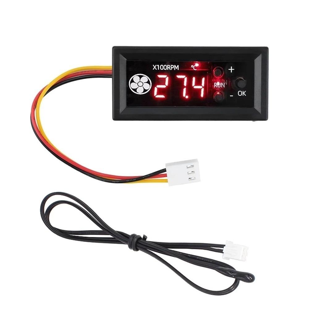 

DC12V 3A Цифровий контролер вентилятора PWM з дисплеєм, 4-контактний, регулятор температури, 4-провідний, вимкнення при низькій температурі