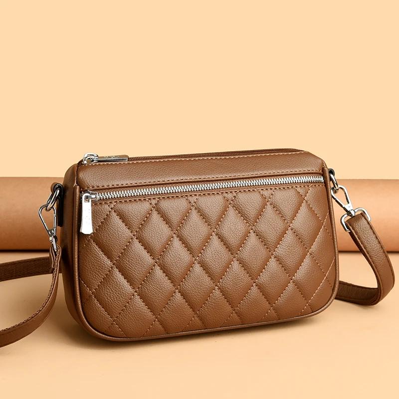 New Women's PU Leather Handbag Versatile Fashi Shoulder Casual Commuting Bag Girl Brand Designer Zipper Handbag Messenger Bags