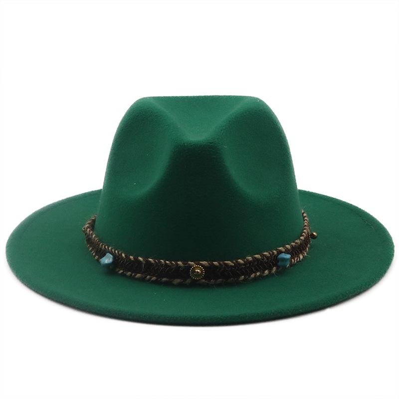 European and American High-quality Wide-brimmed Men's and Women's Fedoras, Fashionable Woolen Top Hats, and a Panama Jazz Felt Hat.