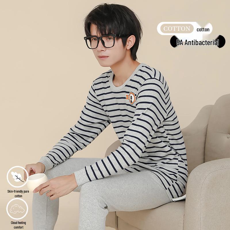 Big Kid Pure Cotton Autumn Underwear Set for Boys - Warm Sweater for Teen Students