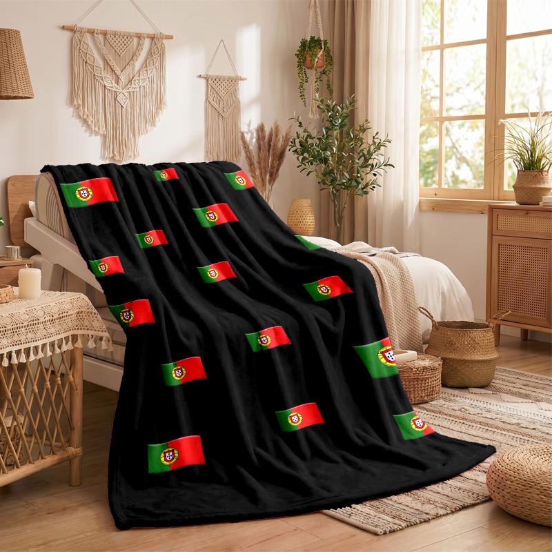 Portugal national football team Print Flannel Blanket Soft Warm Sofa Bed Throw Blanket For Home Office Bedroom