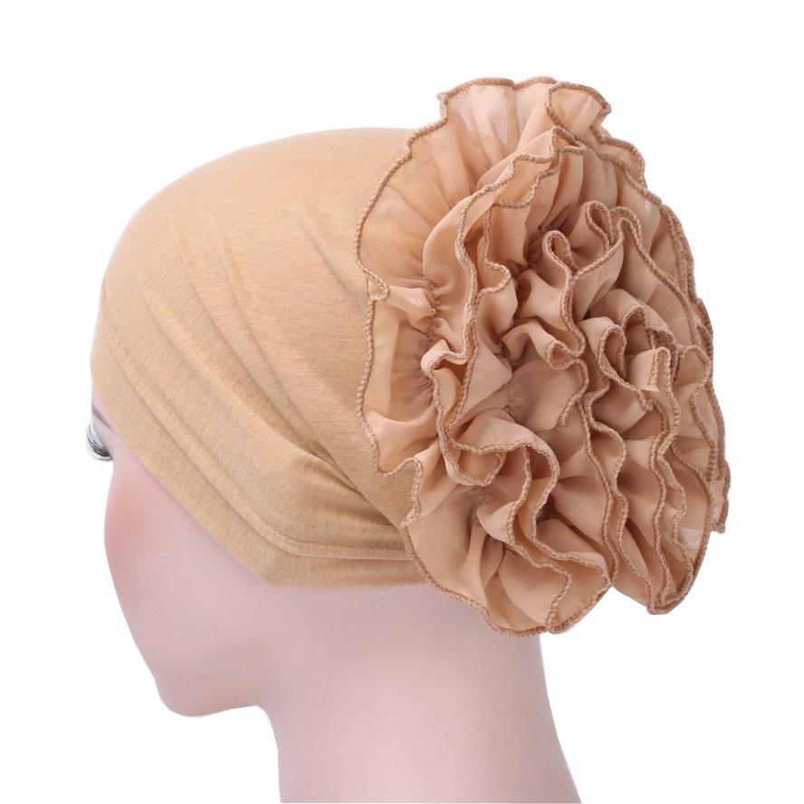 New Fashion Solid Color Muslim Turban Hijab Caps Cotton Chiffon Flowers Arab Wrap Inner Hijabs Bonnet Islamic Headdress