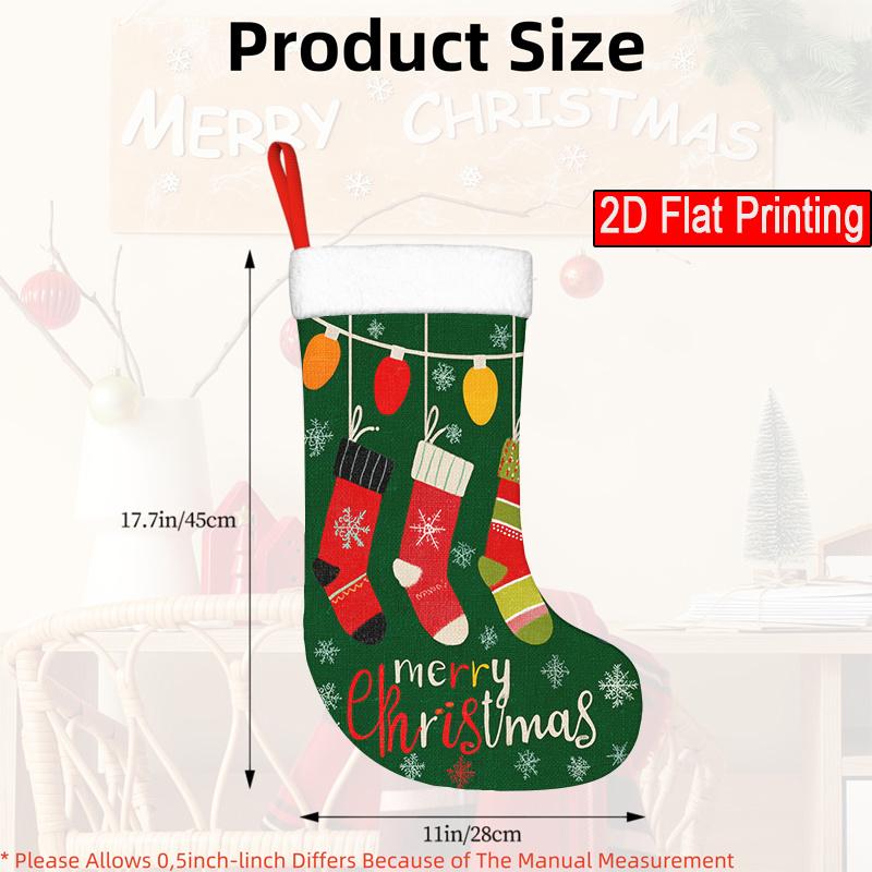 Christmas decoration fireplace hanging stocking() 1pc, Christmas stocking lights (2) - pattern Christmas gift