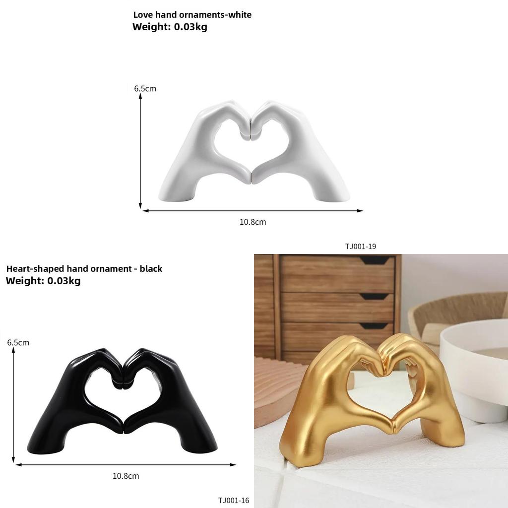 Nordic Minimalist Resin Heart Hand Sculpture For Home Decor Gift For Couples