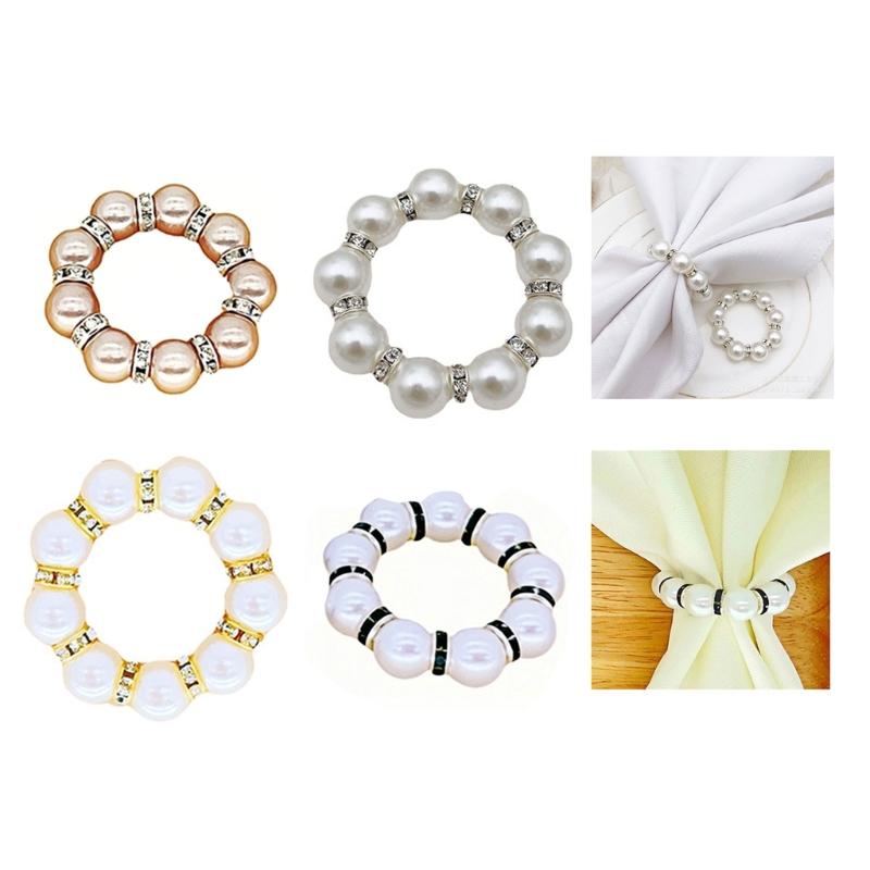 Set of 60 Tissue Holders Bead Christmas Tissue Buckles Christmas Bead Serviettes Rings Suitable for Tissue Decors