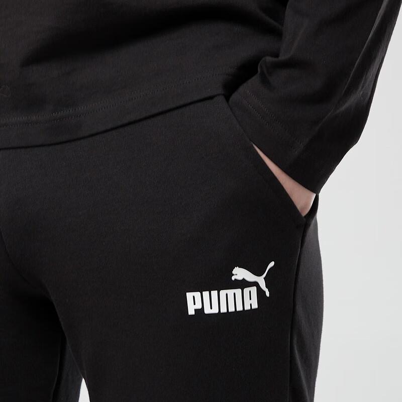 PUMA Straight-Leg Knit Joggers Men Bottoms Black 589024-01