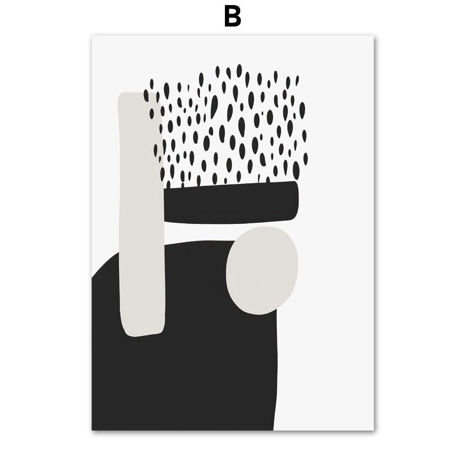 Abstrakt linje Geometrisk färgblock kurva nordiska affischer och tryck Väggkonst Canvasmålning Väggbilder för vardagsrumsinredning