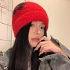 Knit Hat For Women With Colorblock Pattern Warm Windproof Winter Accessories