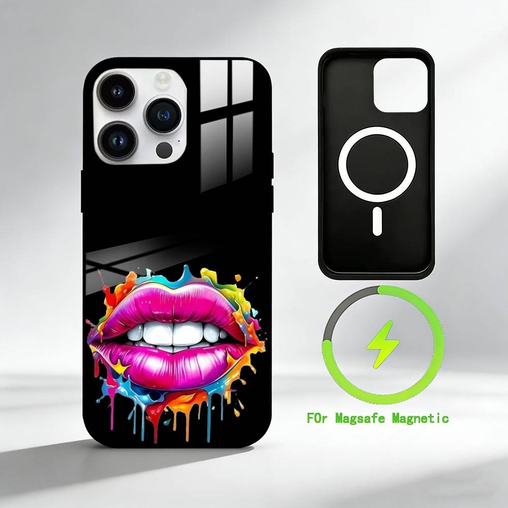 C-Cool Colorful Graffitiy Phone Case For iPhone 17 16 15 14 13 12 Pro Max Plus for Mirror Wireless Magnetic Cover