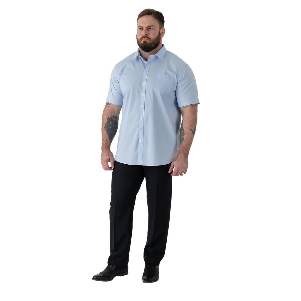 Duke Mens D555 Lucas Stretch Kingsize Short-Sleeved Shirt