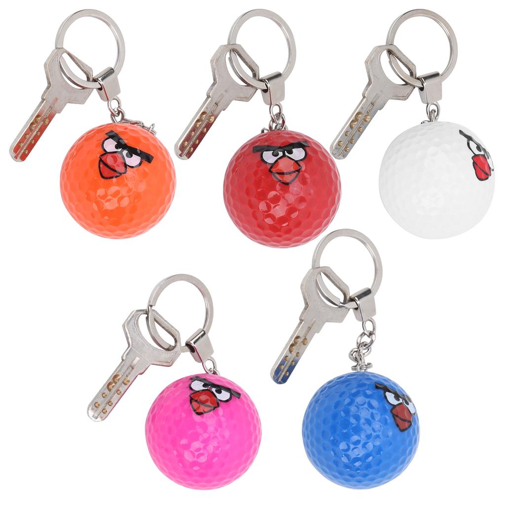 5pcs Golf Practice Balls with Keychain Sports Keyring Golf Training Balls Golfer Gift