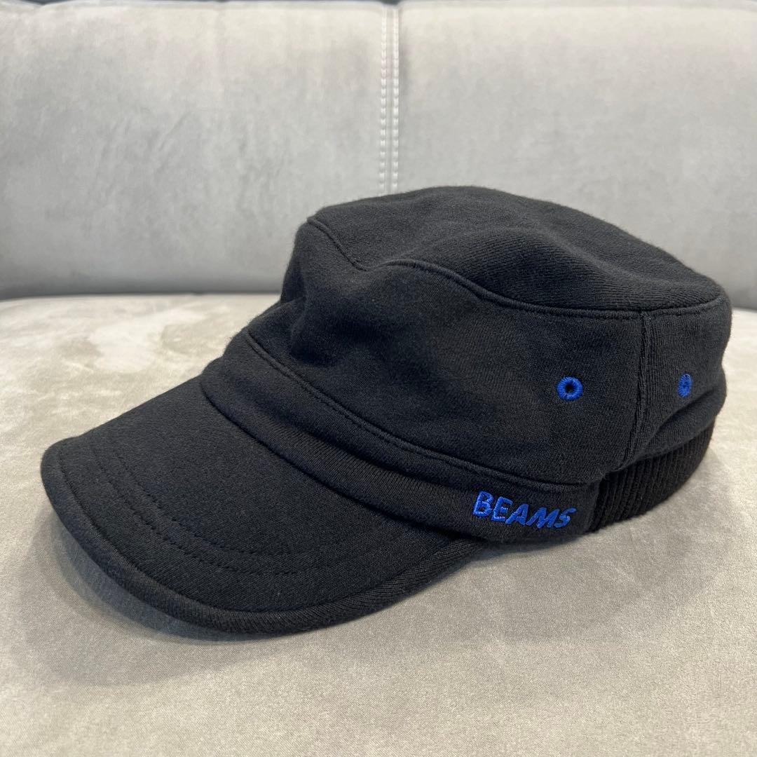 Used BEAMS Work Cap Black Logo Embroidery Men s Unisex