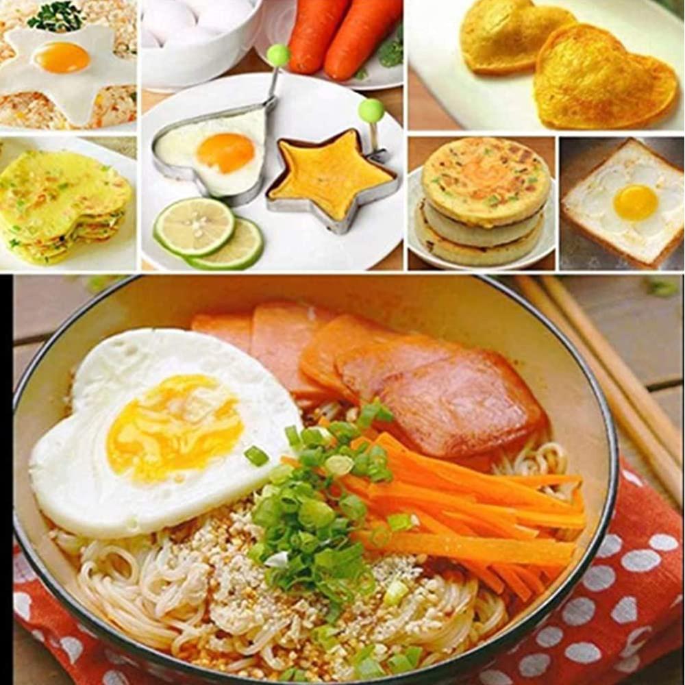 Edelstahl Typ 5 Stück Omelett Formmaschine Omelettform Pfannkuchen Omelett Kochwerkzeuge Küchenzubehör Kleine Werkzeuge