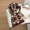 Soft Knitted Bear Motif Scarf Women Winter Warm Double-Sided Wrap Shawl Student Style Unisex Accessory